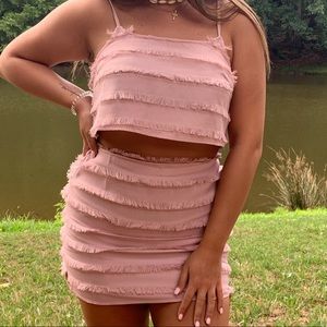 These Three Pink Skirt Set